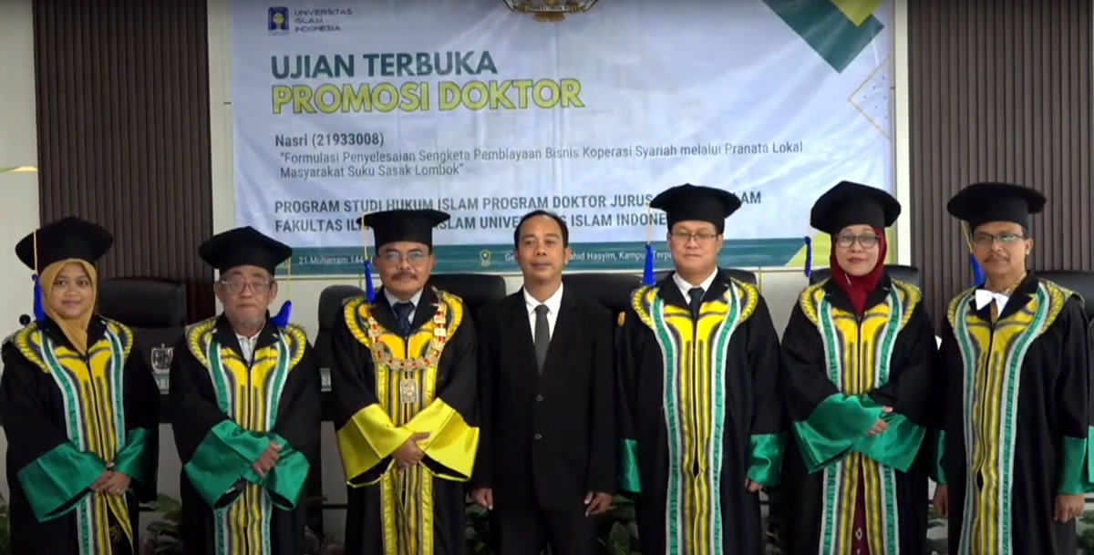 Nasri dosen Universitas Muhammadiyah Mataram raih gelar Doktor Hukum Islam di FIAI UII (foto: istimewa)