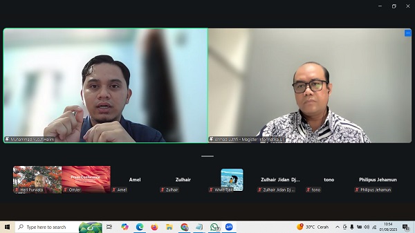 Muhammad Yusuf Halim (kiri) dan Ahmad Luthfi saat menyampaikan hasil penelitiannya kepada wartawan secara virtual, Senin (1/9/2025). (foto : istimewa)