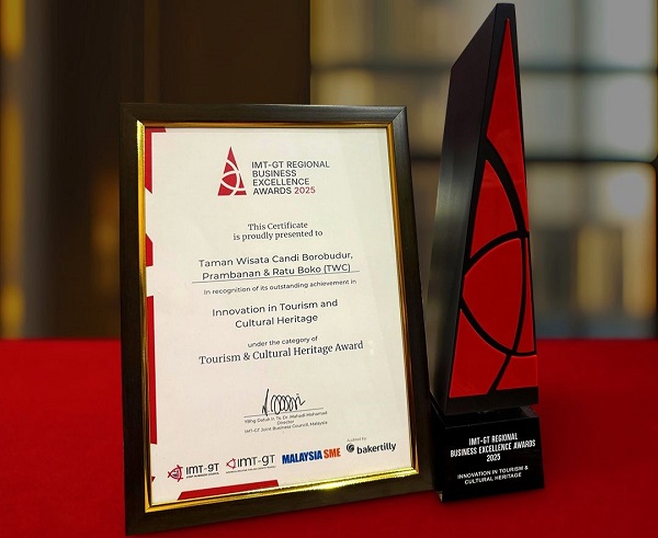 Penghargaan 'Winner of Innovation in Tourism & Cultural Heritage' dari IMT-GT Business Excellence Awards 2025. (foto : istimewa)