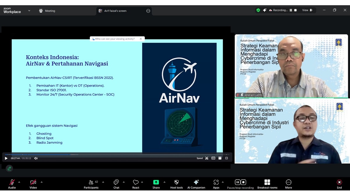 Ahmad Luthfi (atas) dan Arif Faizal saat menyampaikan materi pada Kuliah Umum. (foto : istimewa )