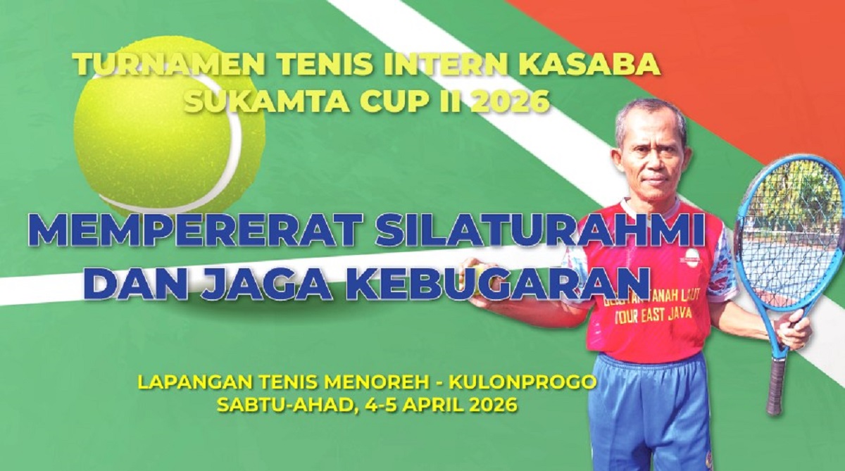 Backdrop Turnamen Tenis Sukamta Cup II 2026. (foto : heri purwata)