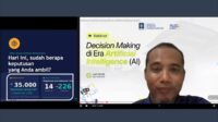 Kholid Haryono, Dosen Jurusan Informatika FTI UII saat menyampaikan Webinar 'Decision Making di Era Artificial Intelligence,' Sabtu (6/6/2026). (foto : istimewa)