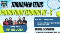 Leaflet TurnamenTenis Pandoyono Terbuka 3 tahun 2026. (foto : istimewa)