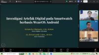 Ir Irving Vitra Paputungan ST, MSc, PhD, Ketua Prodi Magister Informatika (atas), Rohsan Nur Marjianto (tengah), dan Ahmad Luthfi saat memaparkan hasil penelitian secara virtual, Rabu (1/7/2026). (foto : screenshotzoom/heri purwata)