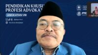 Dekan FIAI UII, Dr Asmuni saat memberikan sambutan pada pembukaan PKPA secara Daring, Kamis (10/9/2026). (foto : screenshotzoom/heri purwata)